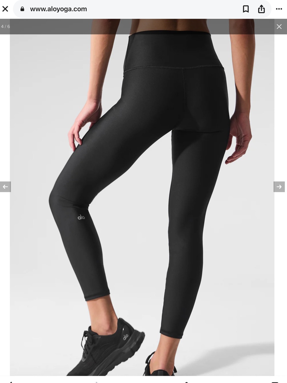 ALO 7/8 Yoga Slim High-Waist Black Leggings NWOT athletic contemporary